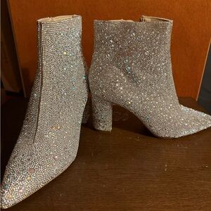 Betsey Johnson Cady Rhinestone Ankle Boots